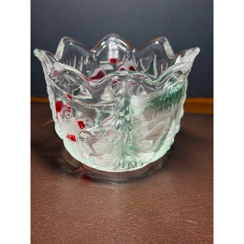 Mikasa Celebrations Christmas Glass Votive Candle Holder Scalloped Rim - Picture 5 of 9